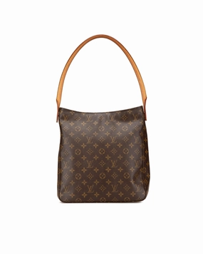Monogram Canvas Shoulder Bag with Rolled Leather Strap