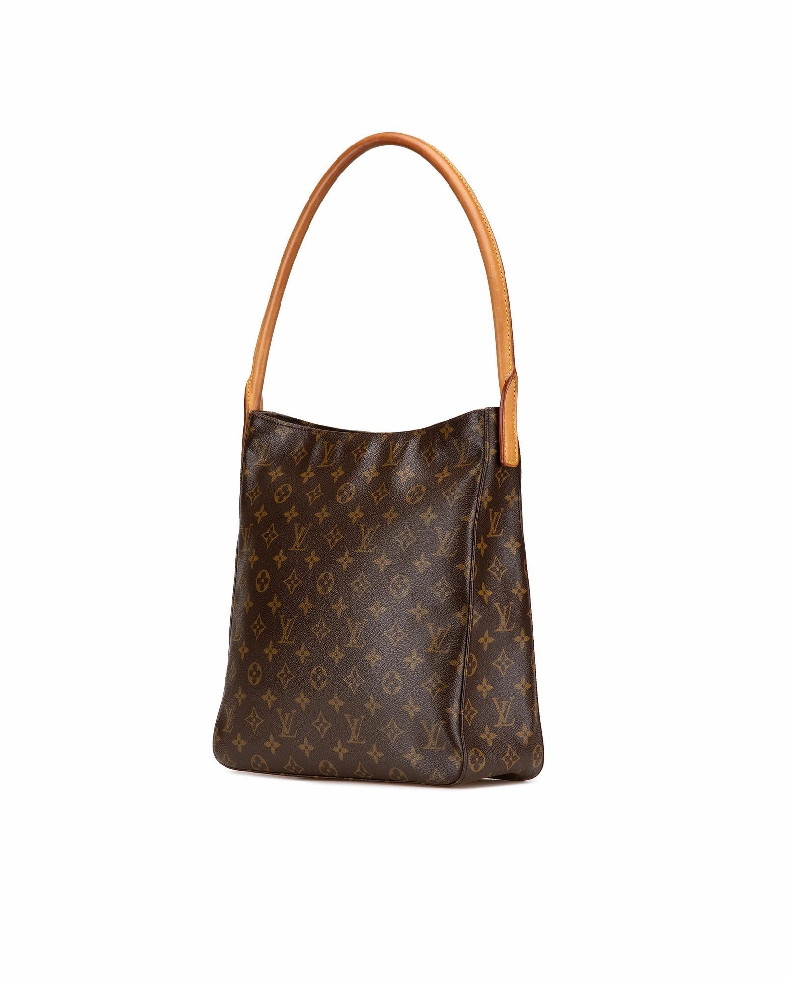 Monogram Canvas Shoulder Bag with Rolled Leather Strap