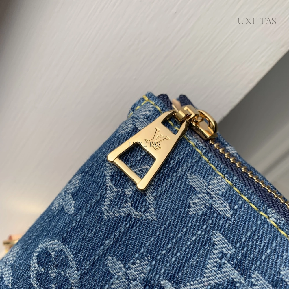 Monogram Denim Coussin PM Leather Crossbody Bag for Women