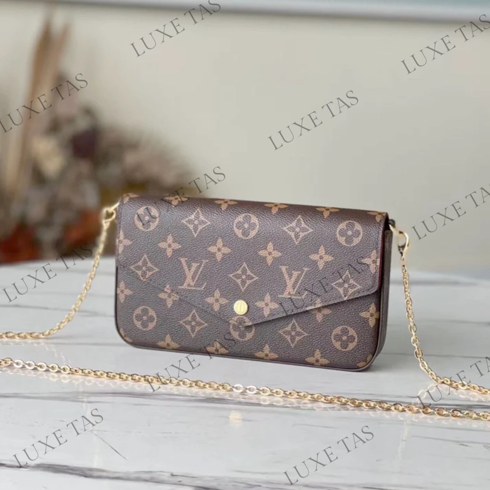 Monogram Flicie Pochette Leather Crossbody Bag for Women