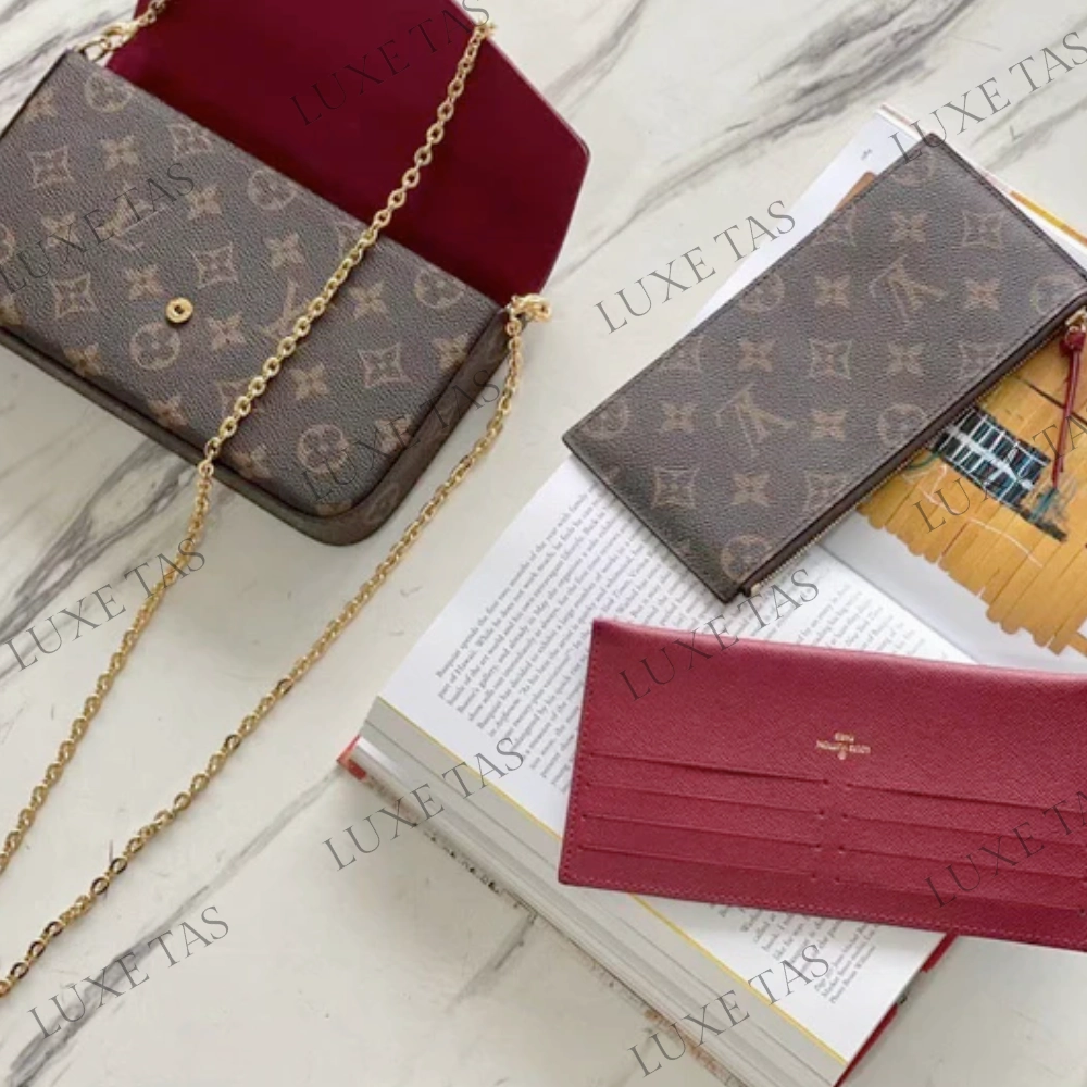 Monogram Flicie Pochette Leather Crossbody Bag for Women