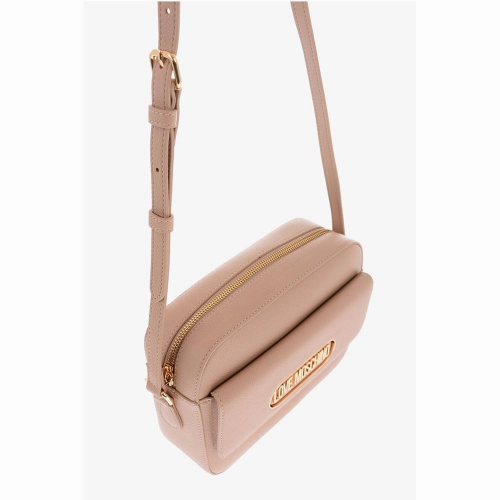Moschino LOVE Textured Faux Leather Camera Bag with Maxi Pocket
