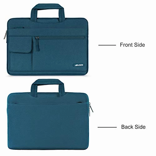 MOSISO Laptop Shoulder Bag Compatible 2018 New MacBook Air 13 A1932 Retina Display/MacBook Pro 13 A1989 A1706 A1708 USB-C 2018-2016/Surface Pro 6/5/4/3, Polyester Flapover Briefcase Sleeve, Deep Teal