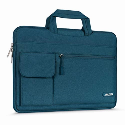 MOSISO Laptop Shoulder Bag Compatible 2018 New MacBook Air 13 A1932 Retina Display/MacBook Pro 13 A1989 A1706 A1708 USB-C 2018-2016/Surface Pro 6/5/4/3, Polyester Flapover Briefcase Sleeve, Deep Teal