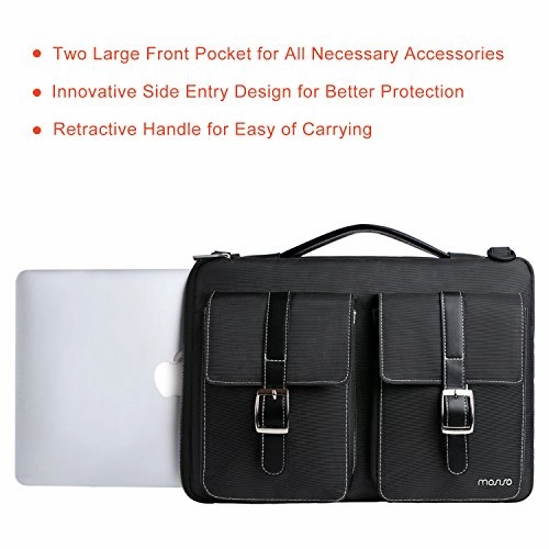 MOSISO Laptop Shoulder Bag Polyester 360 Protective Handbag with Organizer Pockets Compatible