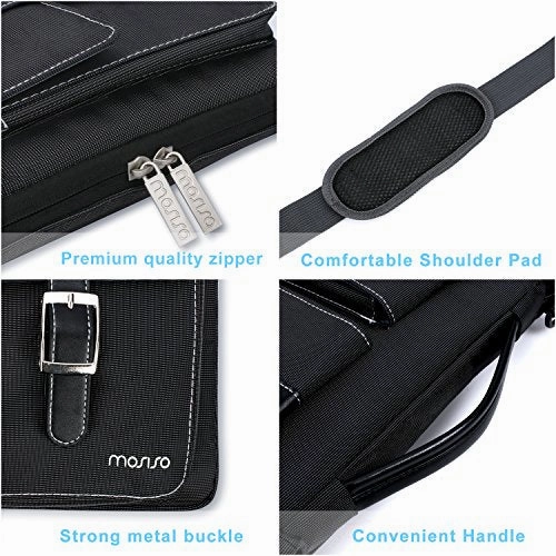 MOSISO Laptop Shoulder Bag Polyester 360 Protective Handbag with Organizer Pockets Compatible