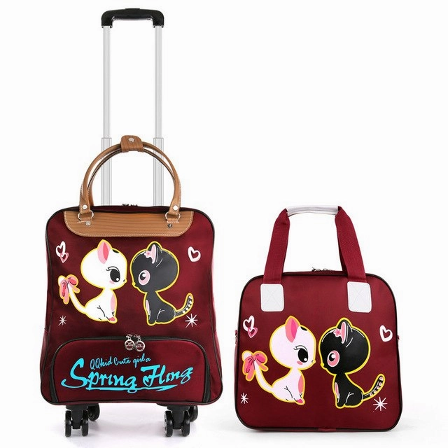 Mulheres Saco Da Bagagem De Rolamento, Cabine Mala De Viagem, Caixa Do Trole Leve, Moda-Carry Ons