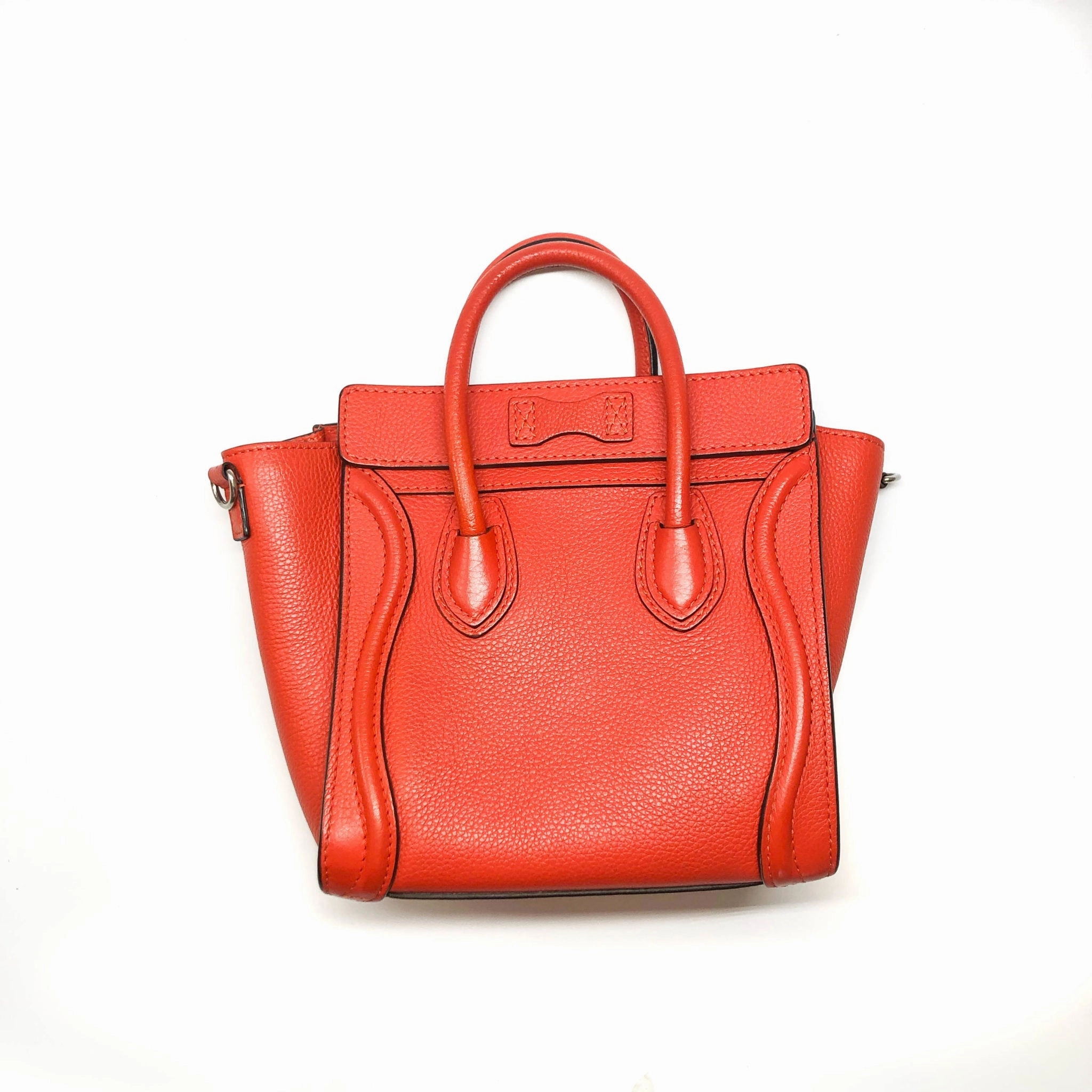 Nano Vermillion Orange Luggage Tote Crossbody Bag