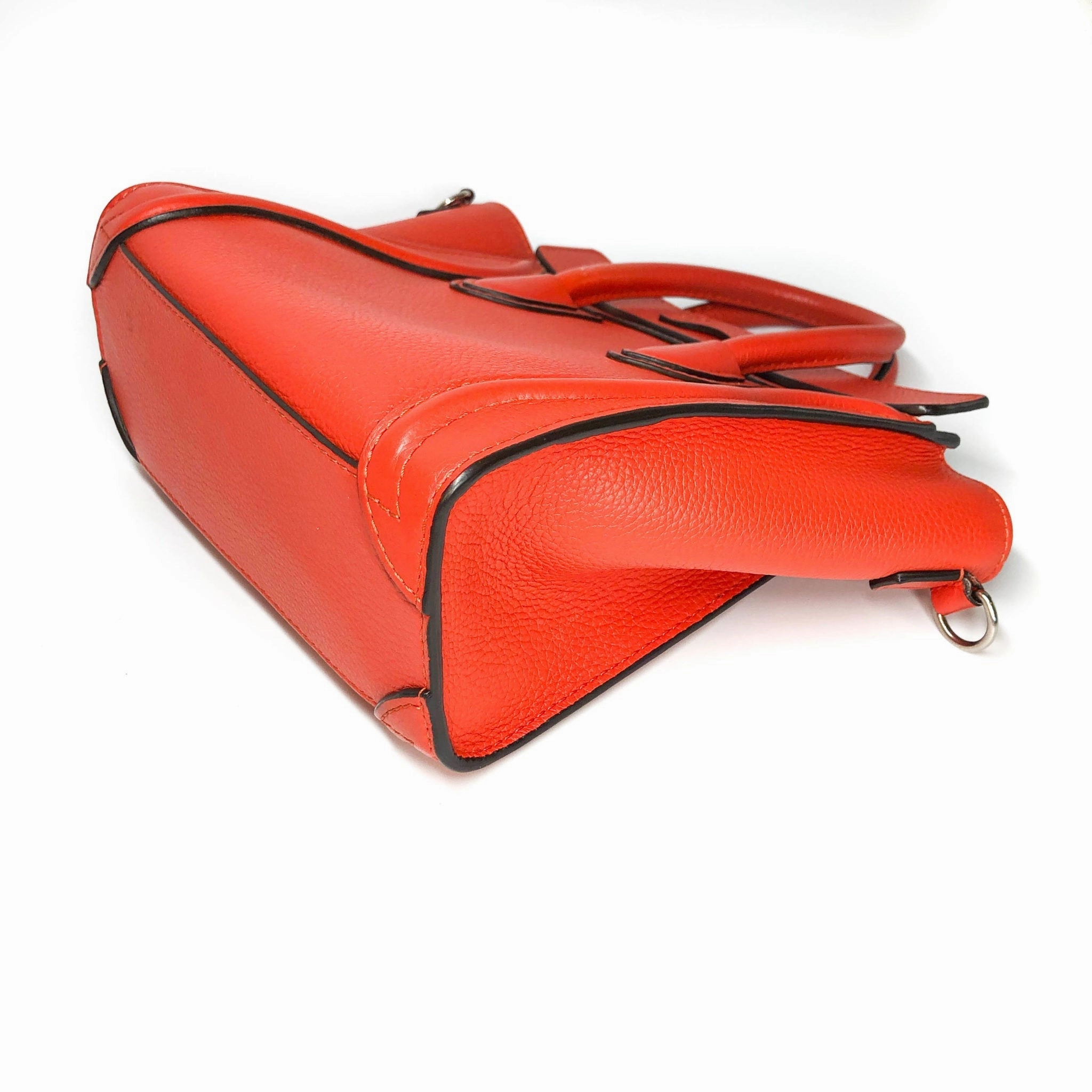 Nano Vermillion Orange Luggage Tote Crossbody Bag