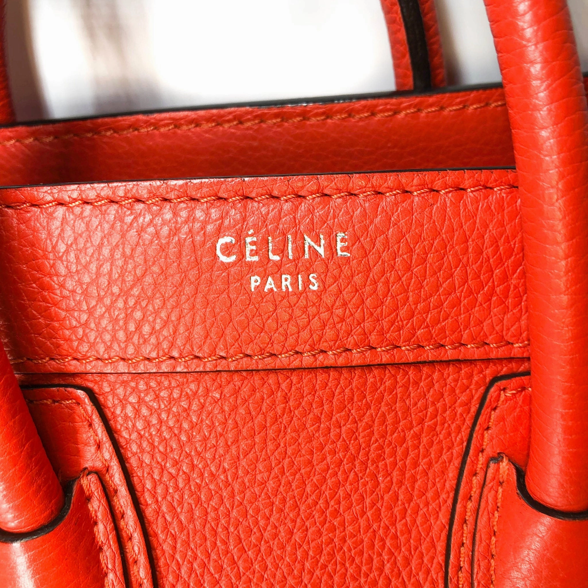 Nano Vermillion Orange Luggage Tote Crossbody Bag