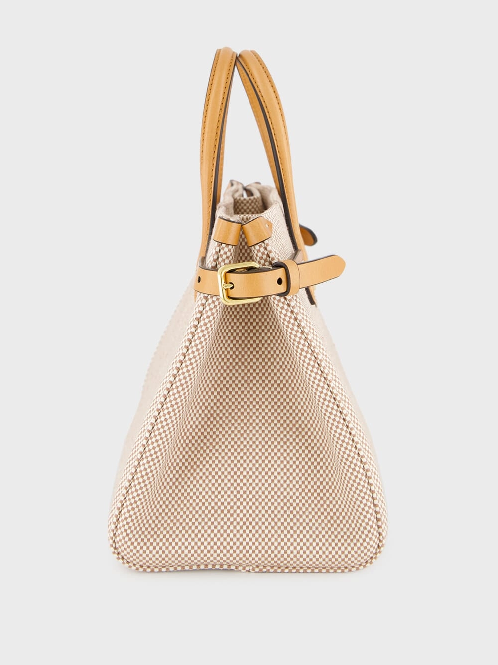 Natural and Tobacco Antibes Small Canvas Shopping Bag