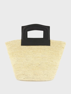 Natural Medium Oval Basket Bag