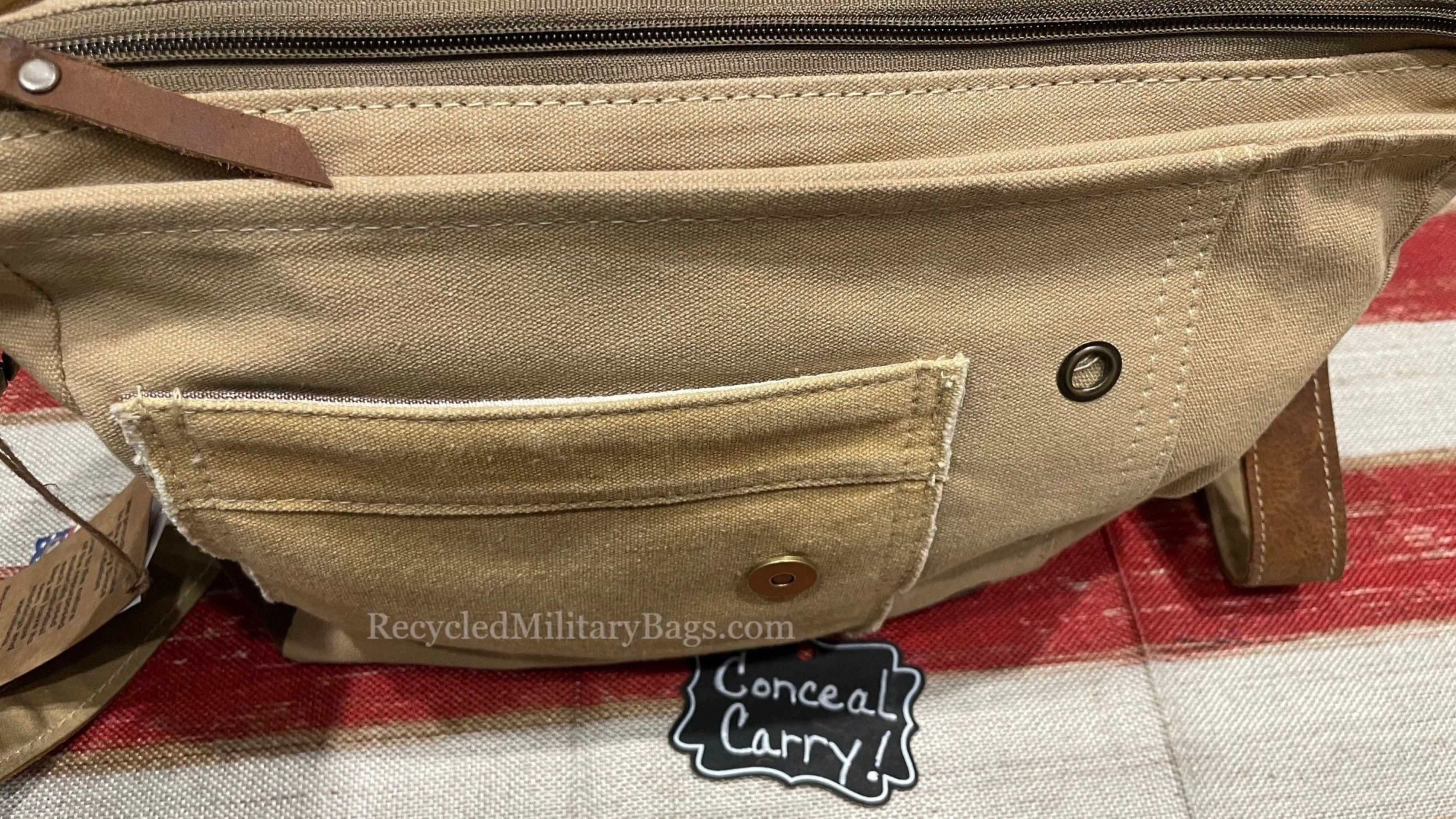 NEW! Concealed Carry Canvas Sustainable Bag Crossbody CCW Purse with Dual Access