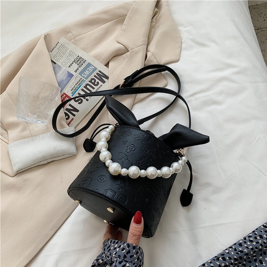 New Pearl Embossed Crossbody Tote Bucket Bag