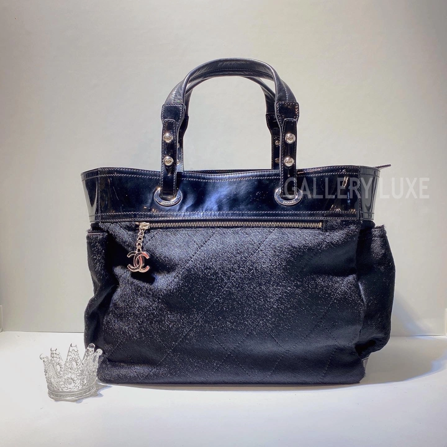 No.3506-Chanel Patent Pony Hair Shoulder Bag