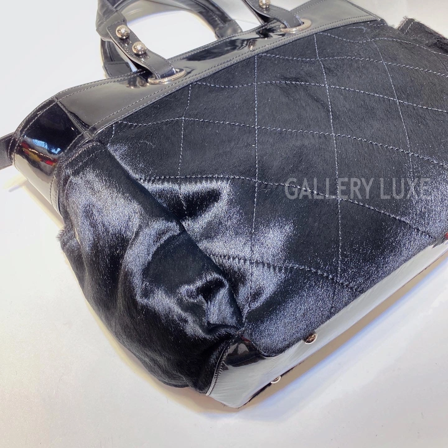 No.3506-Chanel Patent Pony Hair Shoulder Bag