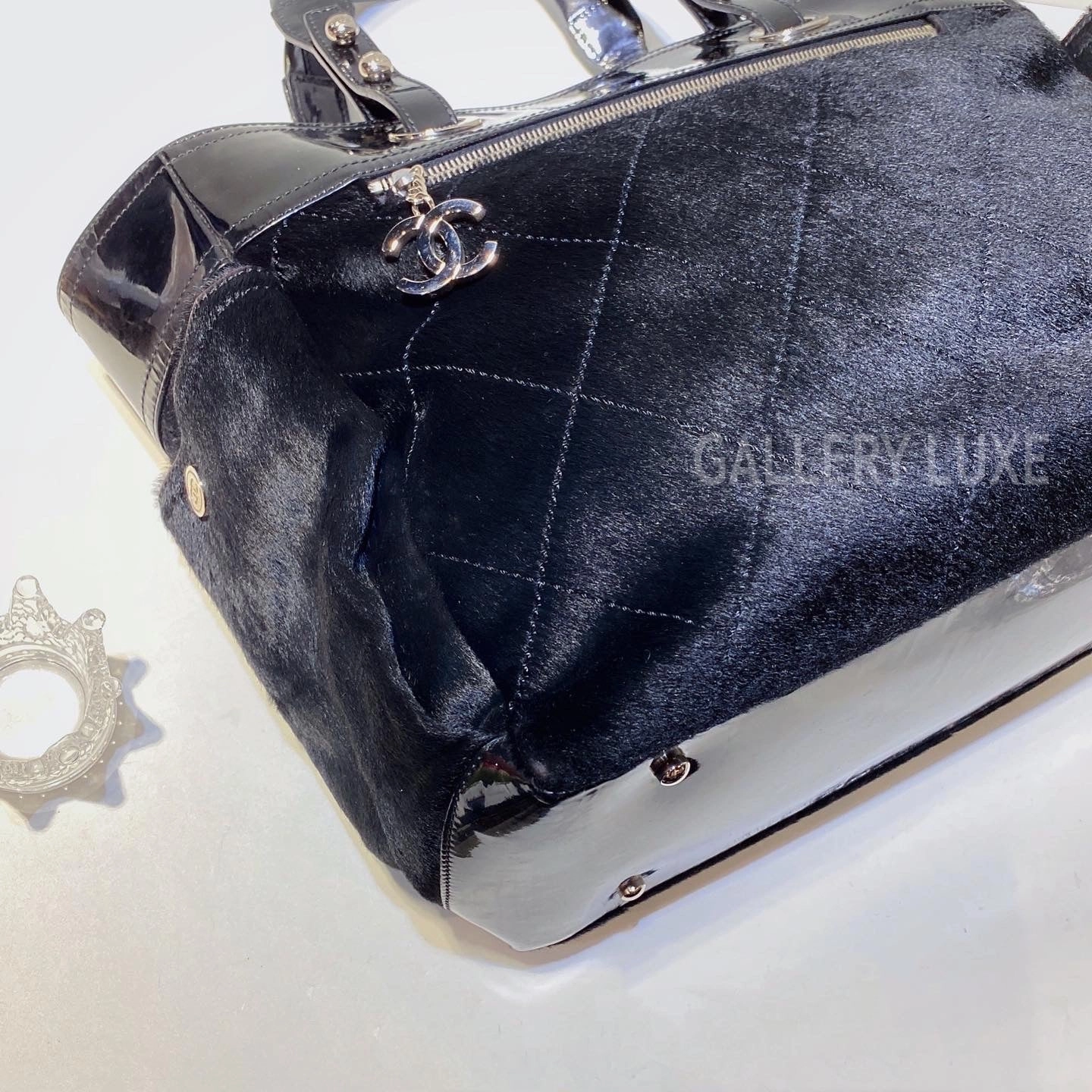No.3506-Chanel Patent Pony Hair Shoulder Bag