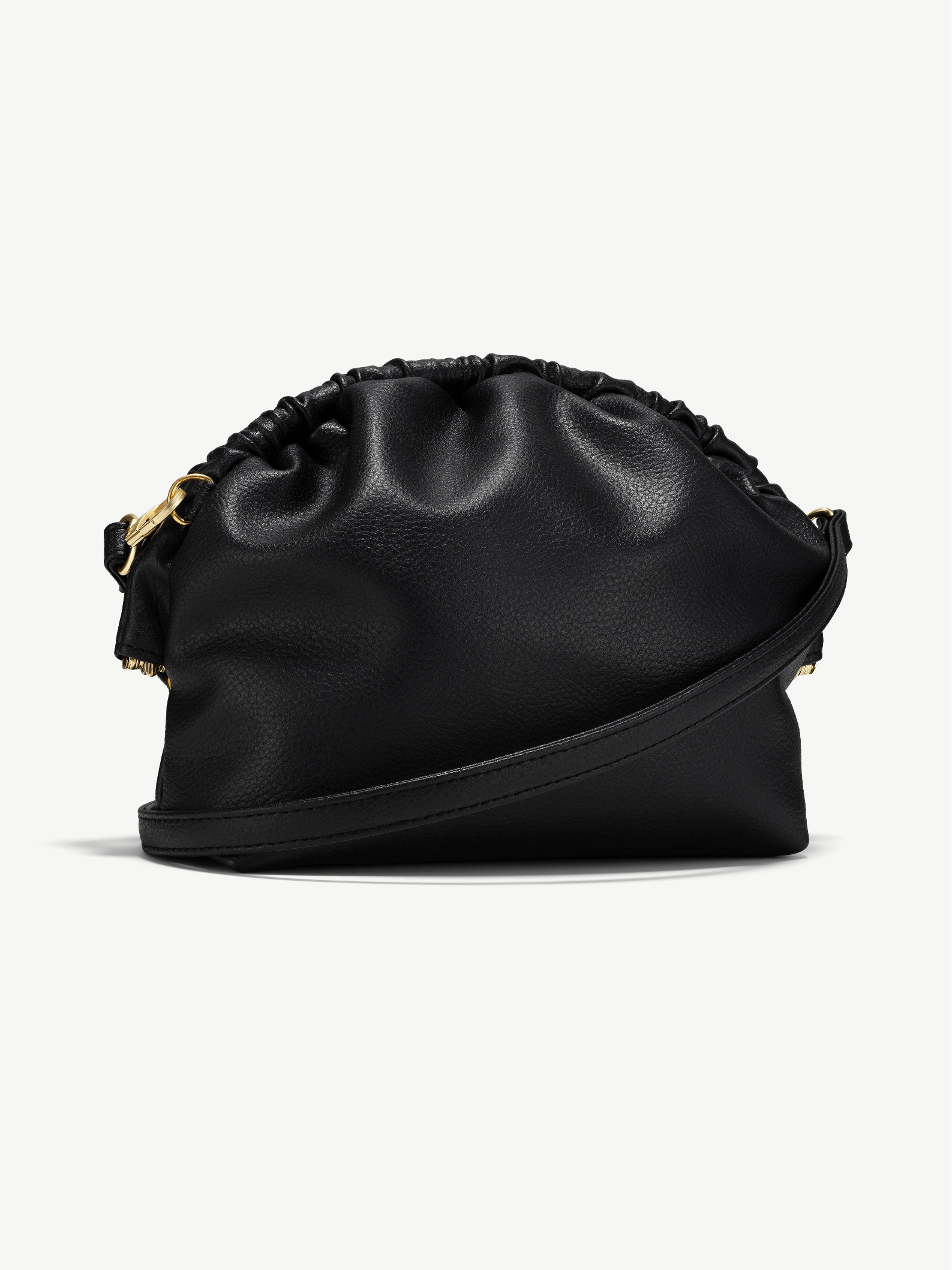 Norma Vegan Grape Leather Large Clutch | Black