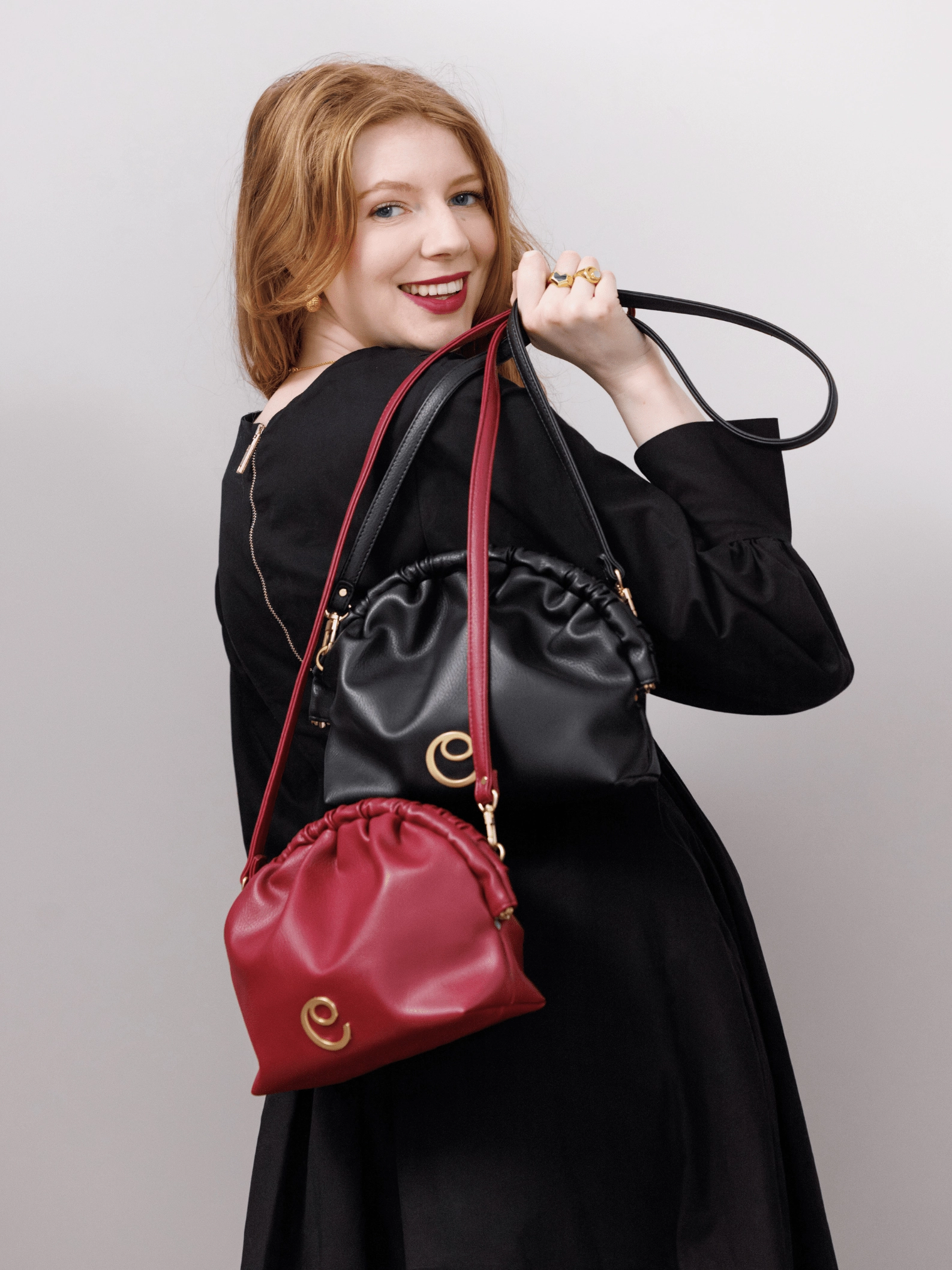 Norma Vegan Grape Leather Large Clutch | Burgundy