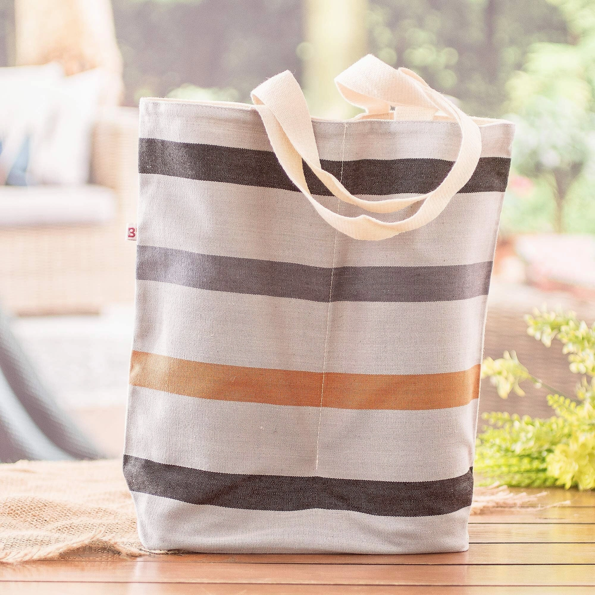 Novica Handmade Heres To Earth Cotton Wine Bottle Bag
