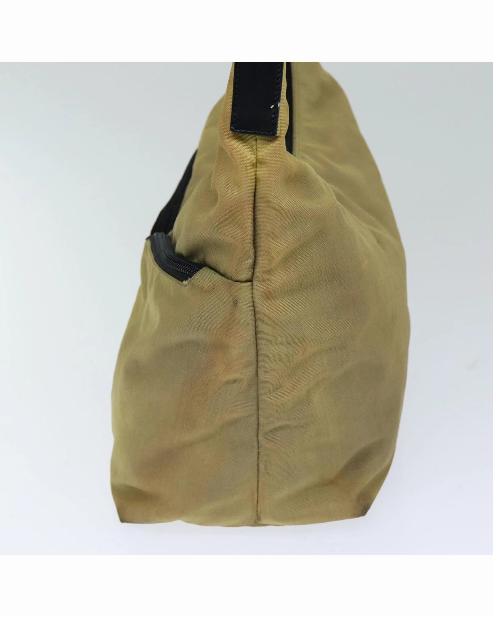 Nylon Shoulder Bag Beige