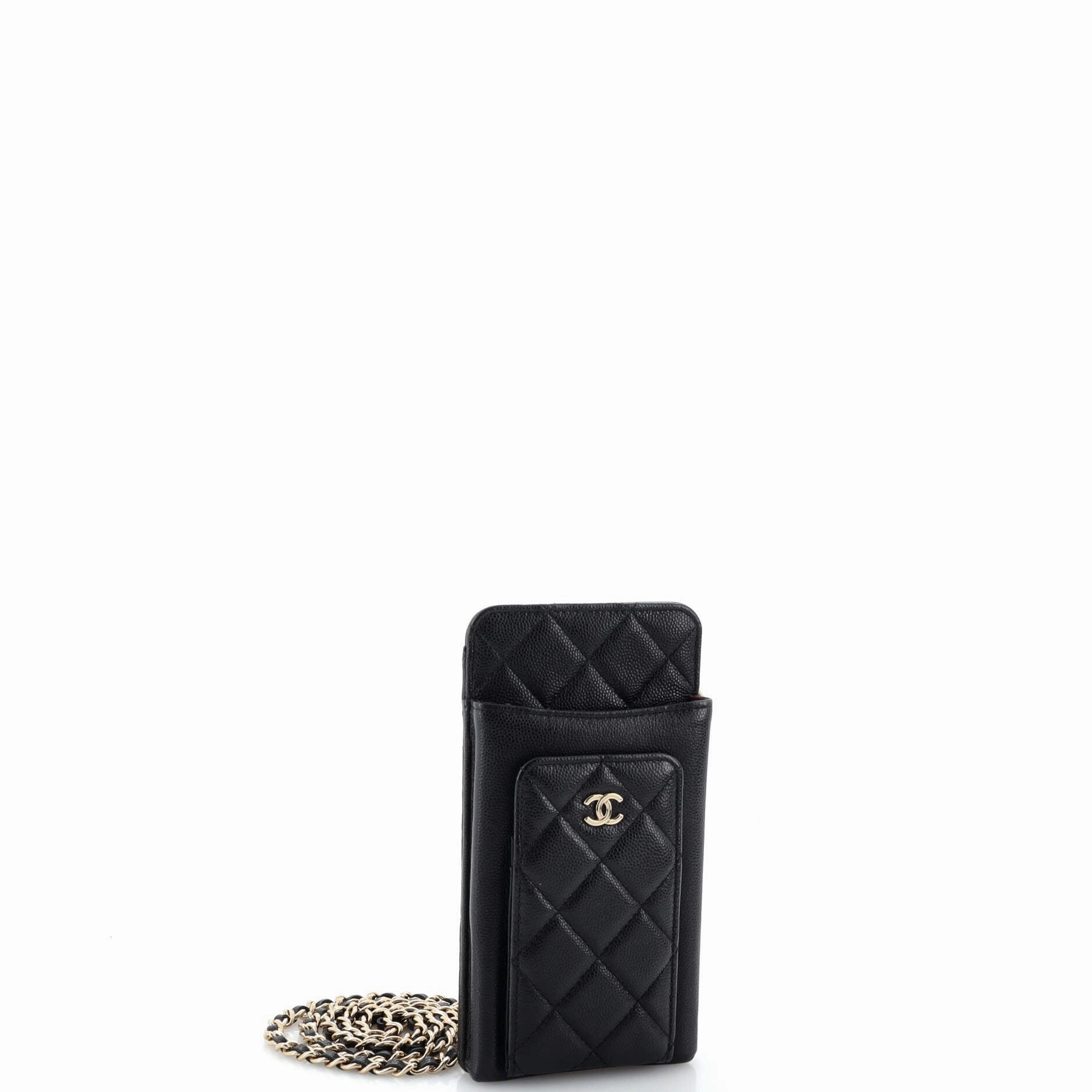 O Phone Holder Crossbody Bag Quilted Caviar