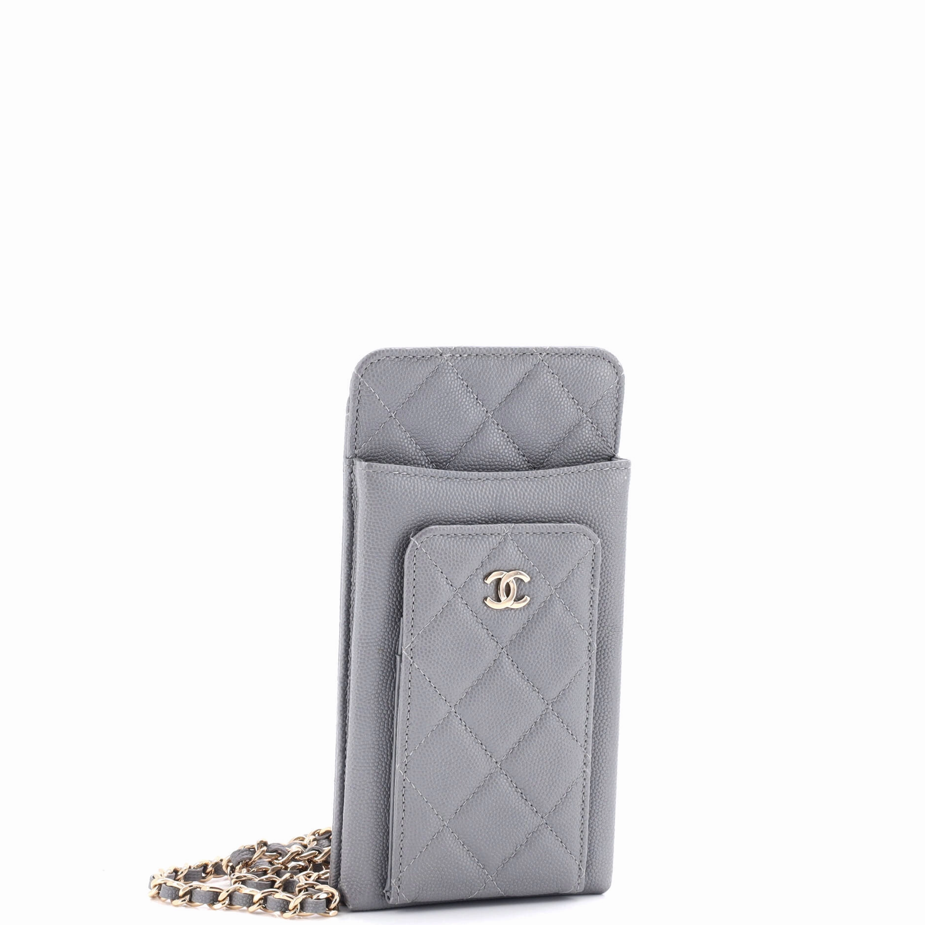 O Phone Holder Crossbody Bag Quilted Caviar