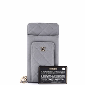 O Phone Holder Crossbody Bag Quilted Caviar
