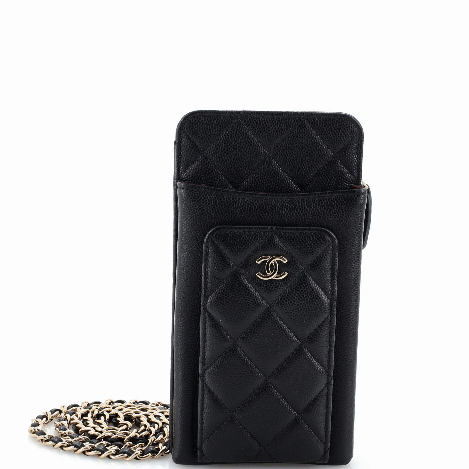 O Phone Holder Crossbody Bag Quilted Caviar