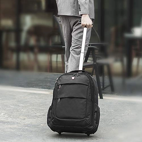 Oiwas Rolling Backpack With Wheels 20 Inch School College Wheeled Book Bag Laptop Travel Carry On