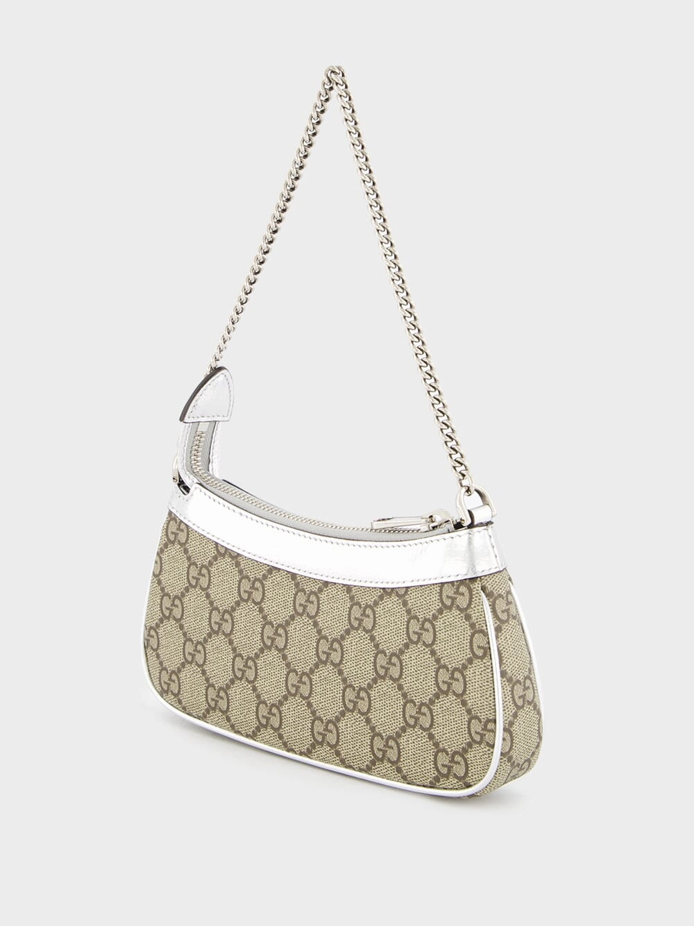 Ophidia Mini Bag Metallic Silver Leather