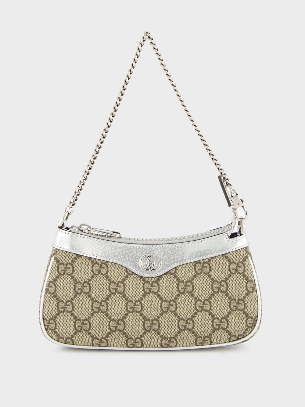 Ophidia Mini Bag Metallic Silver Leather