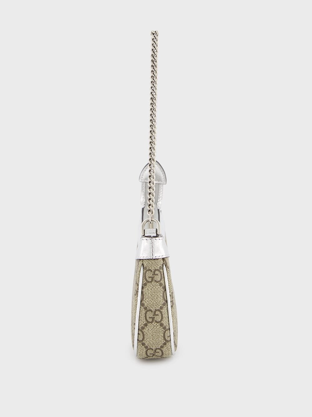 Ophidia Mini Bag Metallic Silver Leather