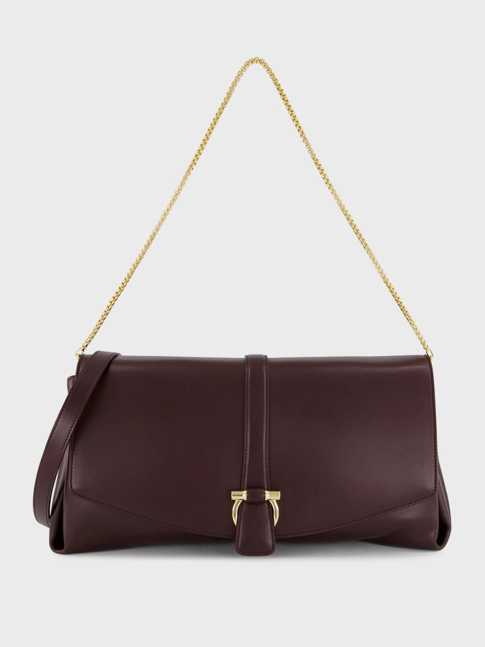 Oxblood Red Large Front Flap Soulder Bag