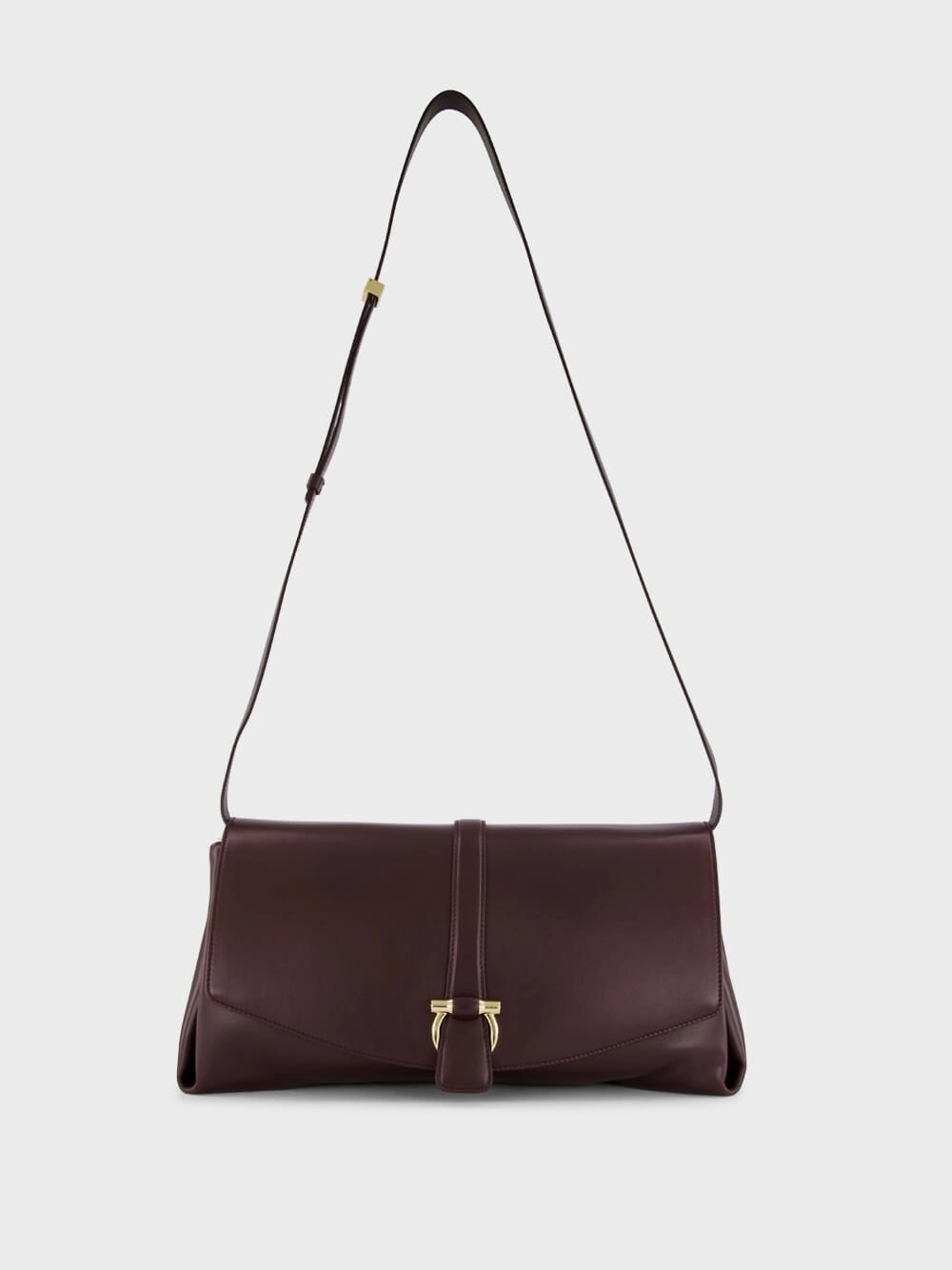 Oxblood Red Large Front Flap Soulder Bag
