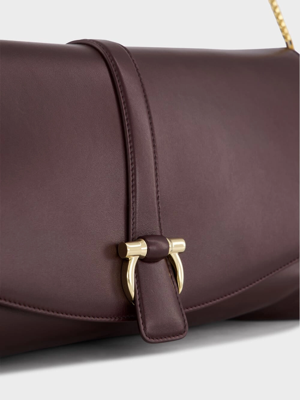 Oxblood Red Large Front Flap Soulder Bag