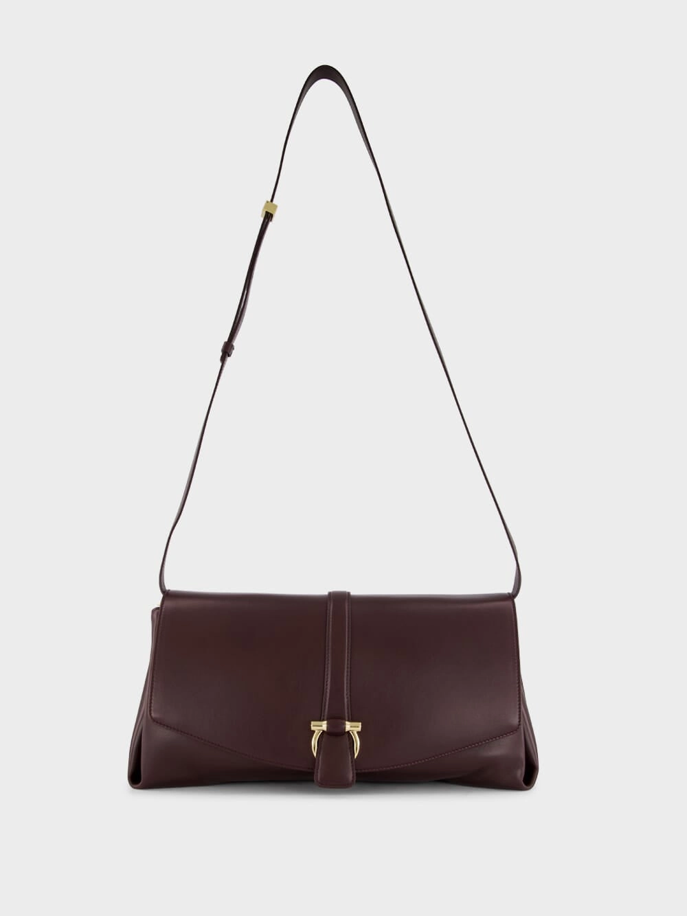 Oxblood Red Large Front Flap Soulder Bag