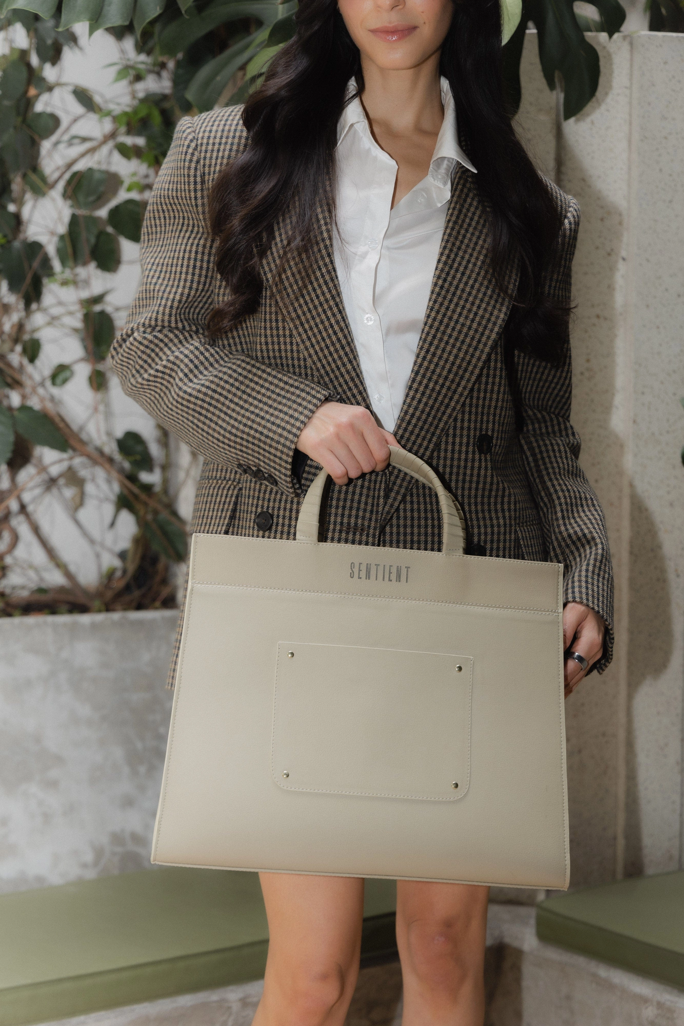 Panthera Maxi Vegan Cactus Leather Bag | Beige