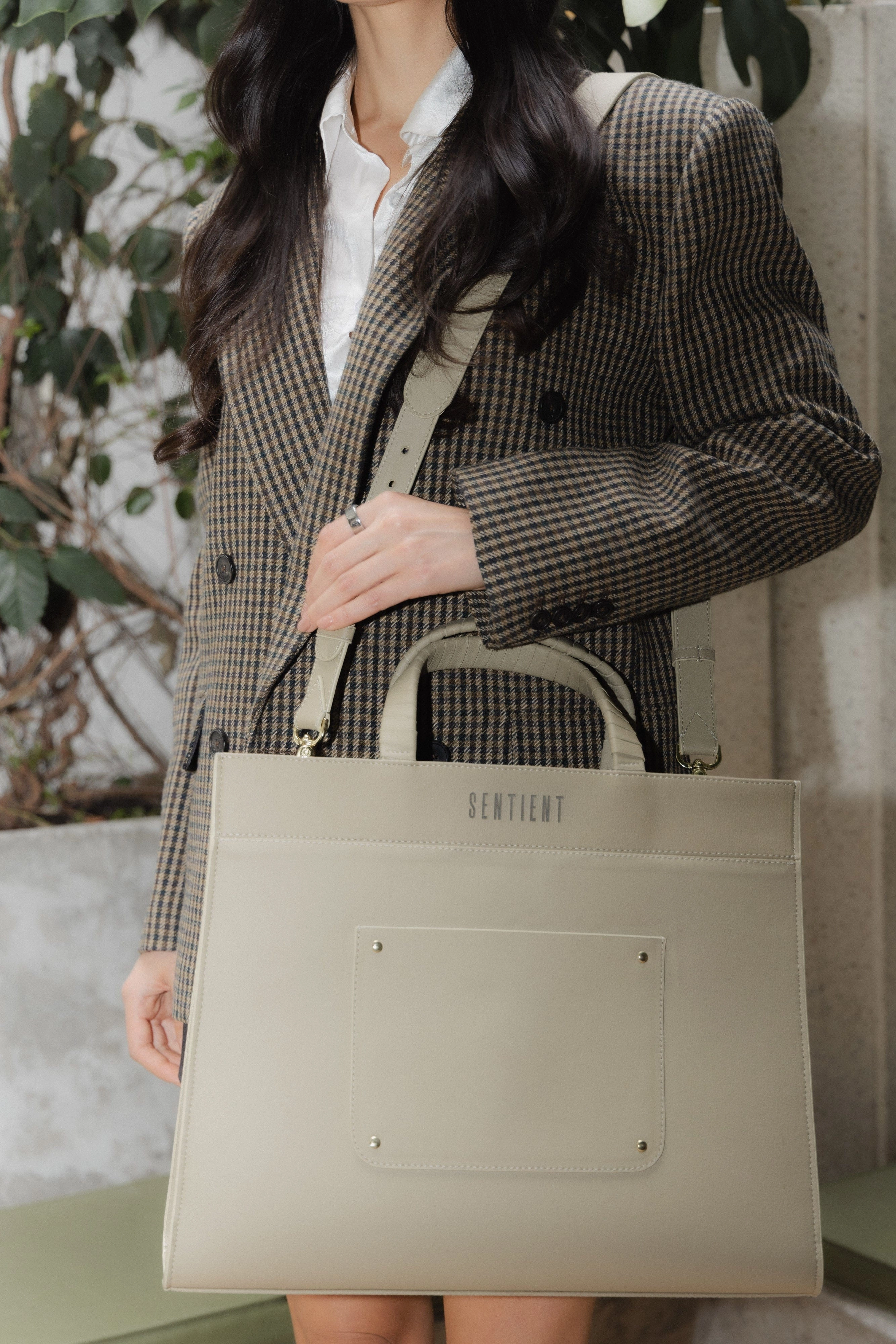 Panthera Maxi Vegan Cactus Leather Bag | Beige