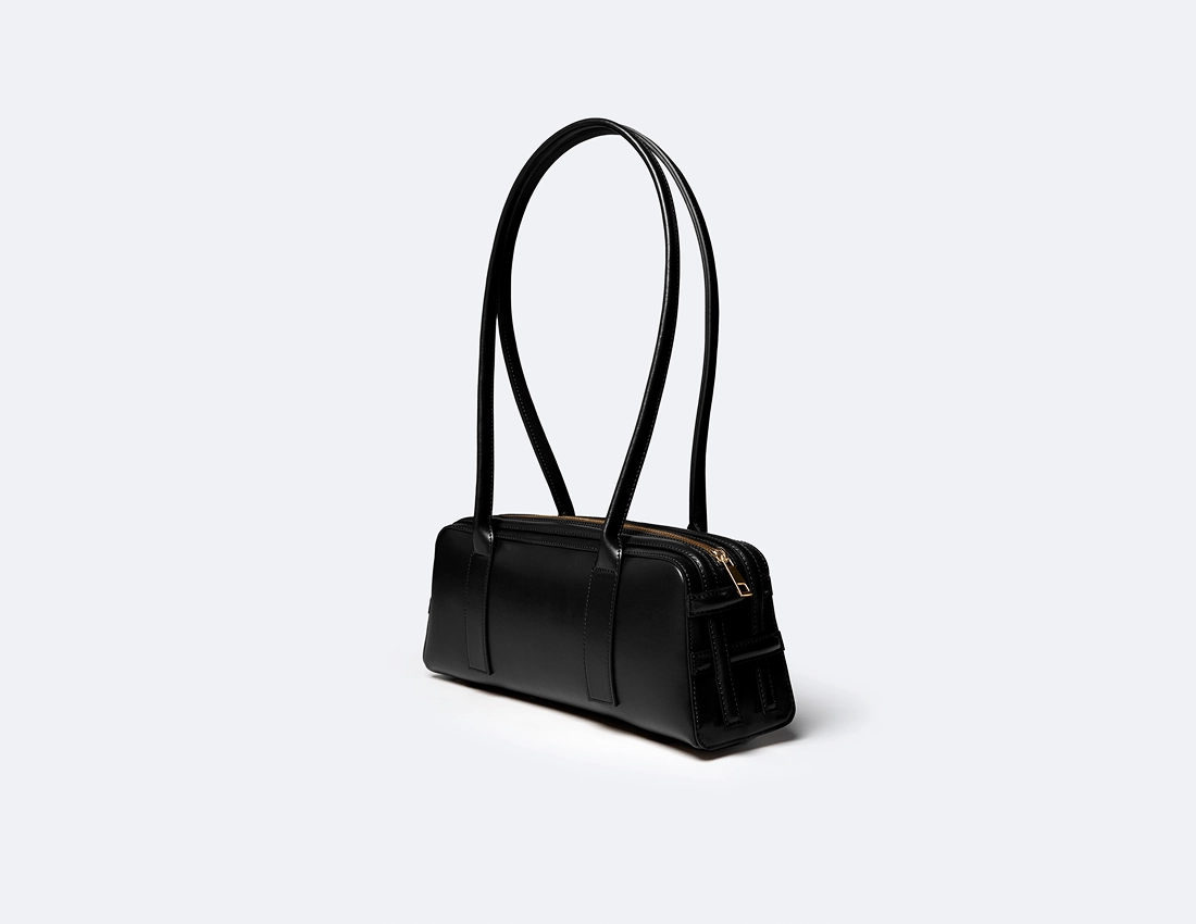 Paquin Vegan Italian Grape Leather Shoulder Bag | Onyx