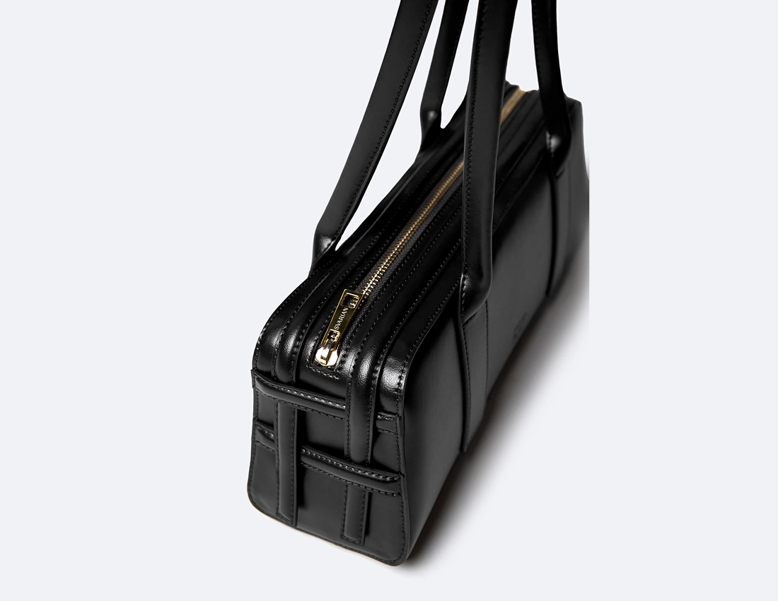 Paquin Vegan Italian Grape Leather Shoulder Bag | Onyx