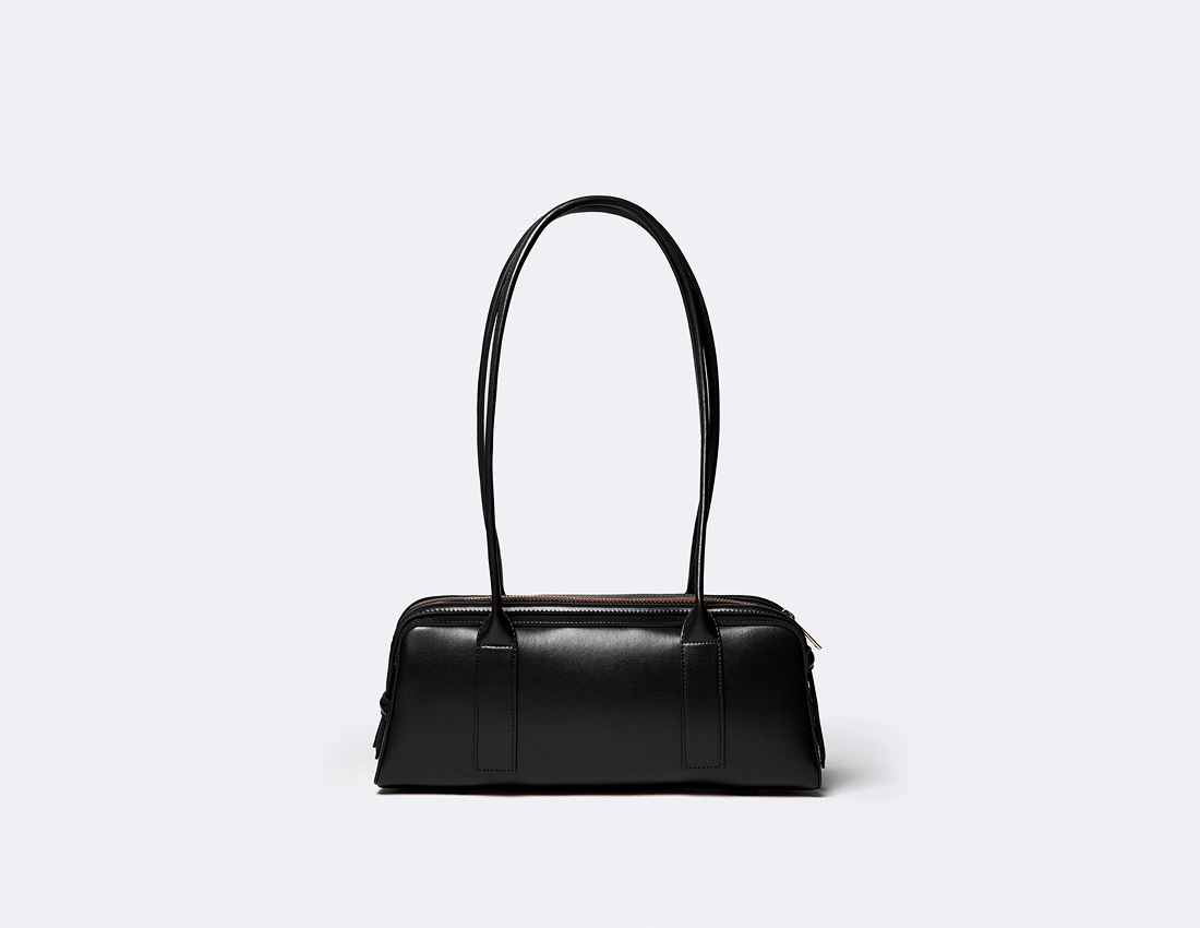 Paquin Vegan Italian Grape Leather Shoulder Bag | Onyx