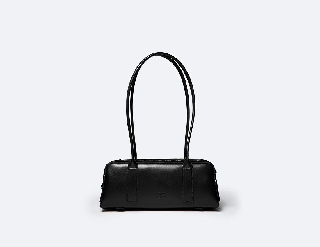 Paquin Vegan Italian Grape Leather Shoulder Bag | Onyx