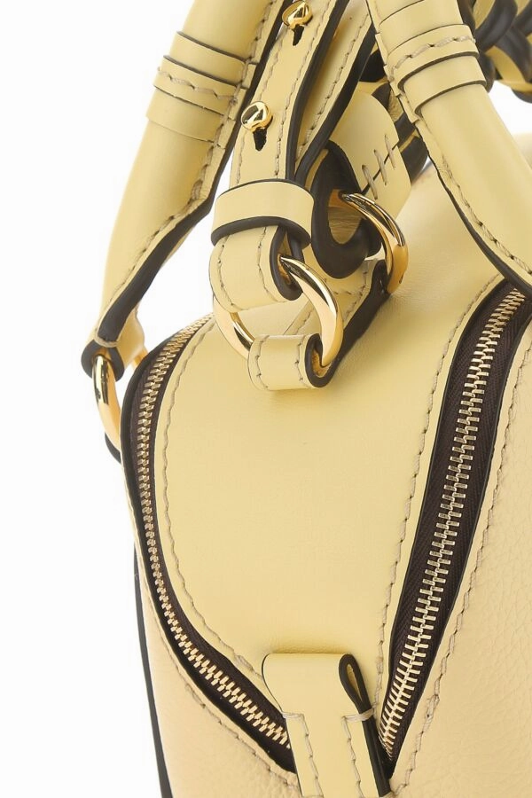Pastel Yellow Leather Small Daria Handbag