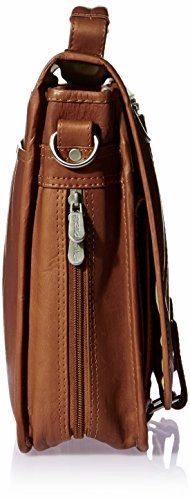Piel Leather Double Loop Expandable Laptop Briefcase, Saddle