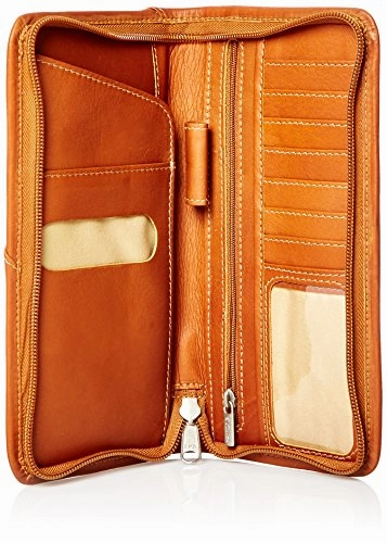 Piel Leather Executive Travel Wallet, Saddle