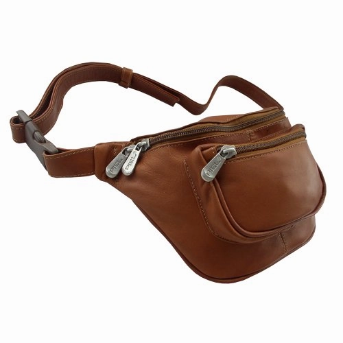 Piel Leather Travelers Waist Bag, Saddle, One Size