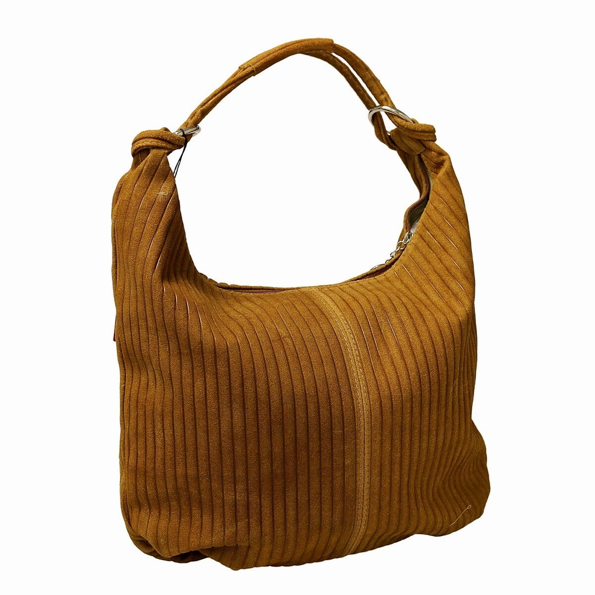 Pierre Cardin Brown Leather Large Hobo Relaxed Suede Shoulder Bag for womens