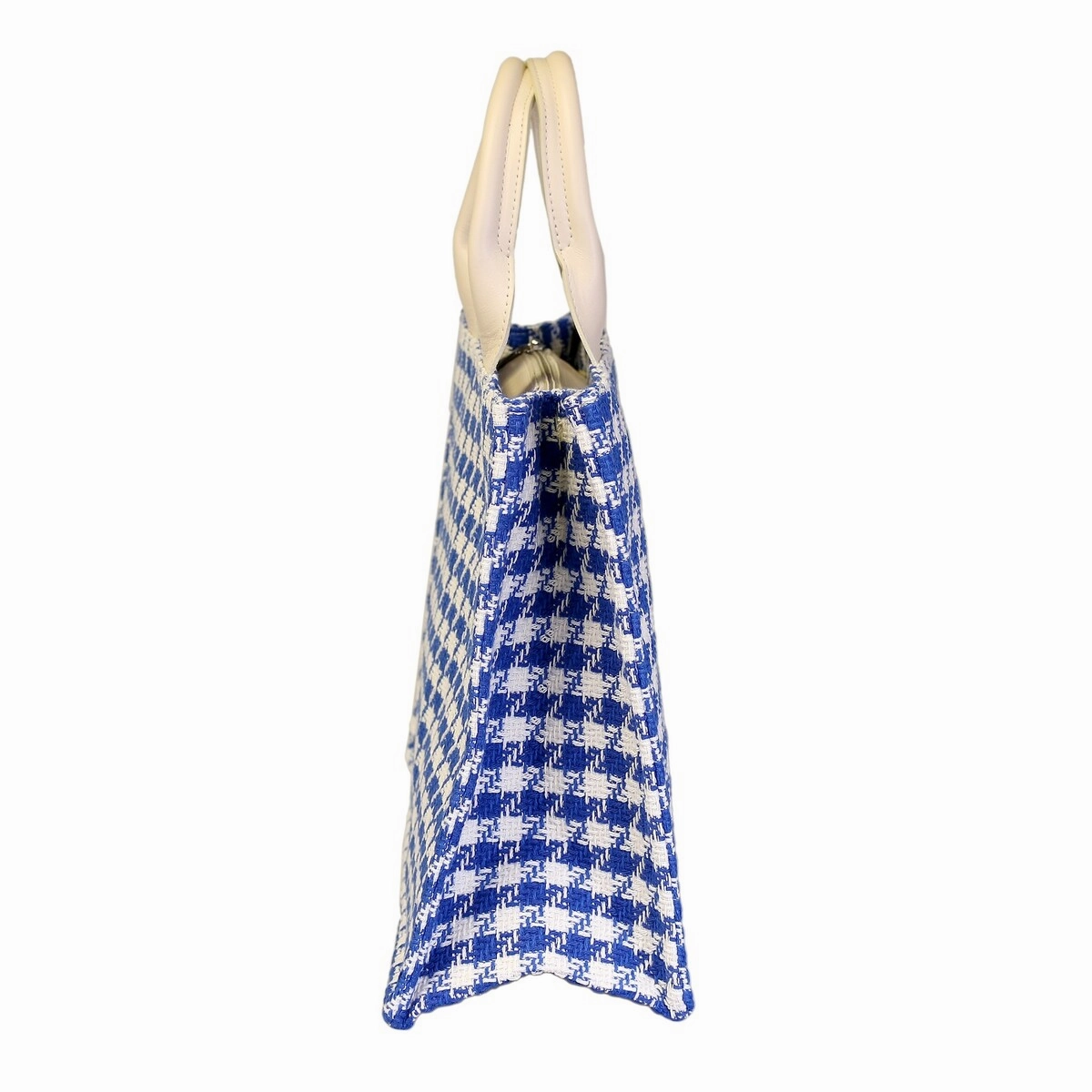 Pierre Cardin Large Blue Tweed Shopper Tote for womens