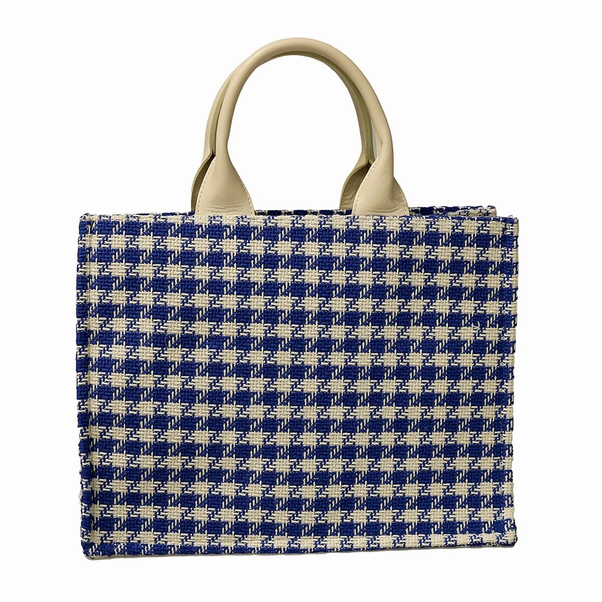 Pierre Cardin Large Blue Tweed Shopper Tote for womens